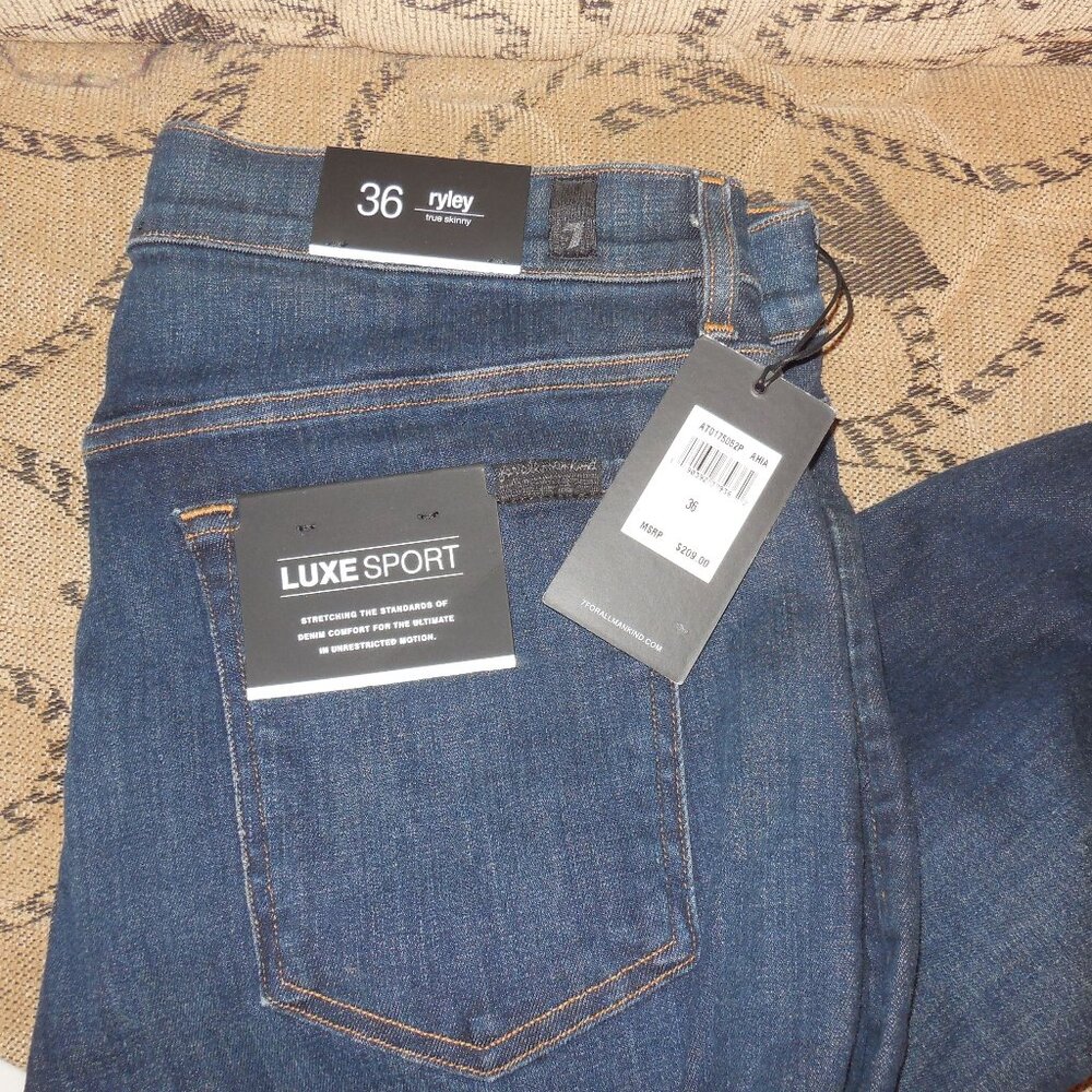 7 For All Mankind Ryley True Skinny Stretch Denim Luxe Sport Size 36
